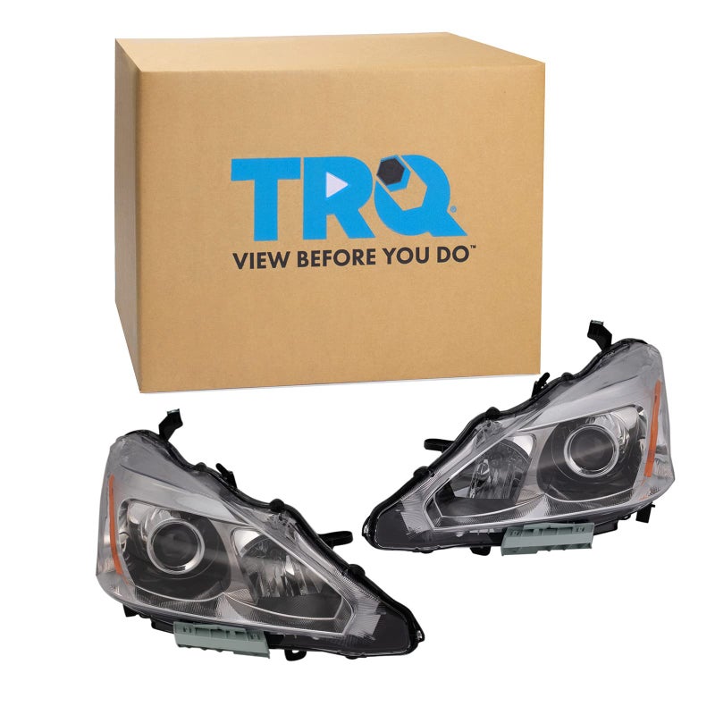 TRQ HLA95286 OE Factory Style Replacement Headlights Assembly Set for 2013-2015 Nissan Altima Sedan